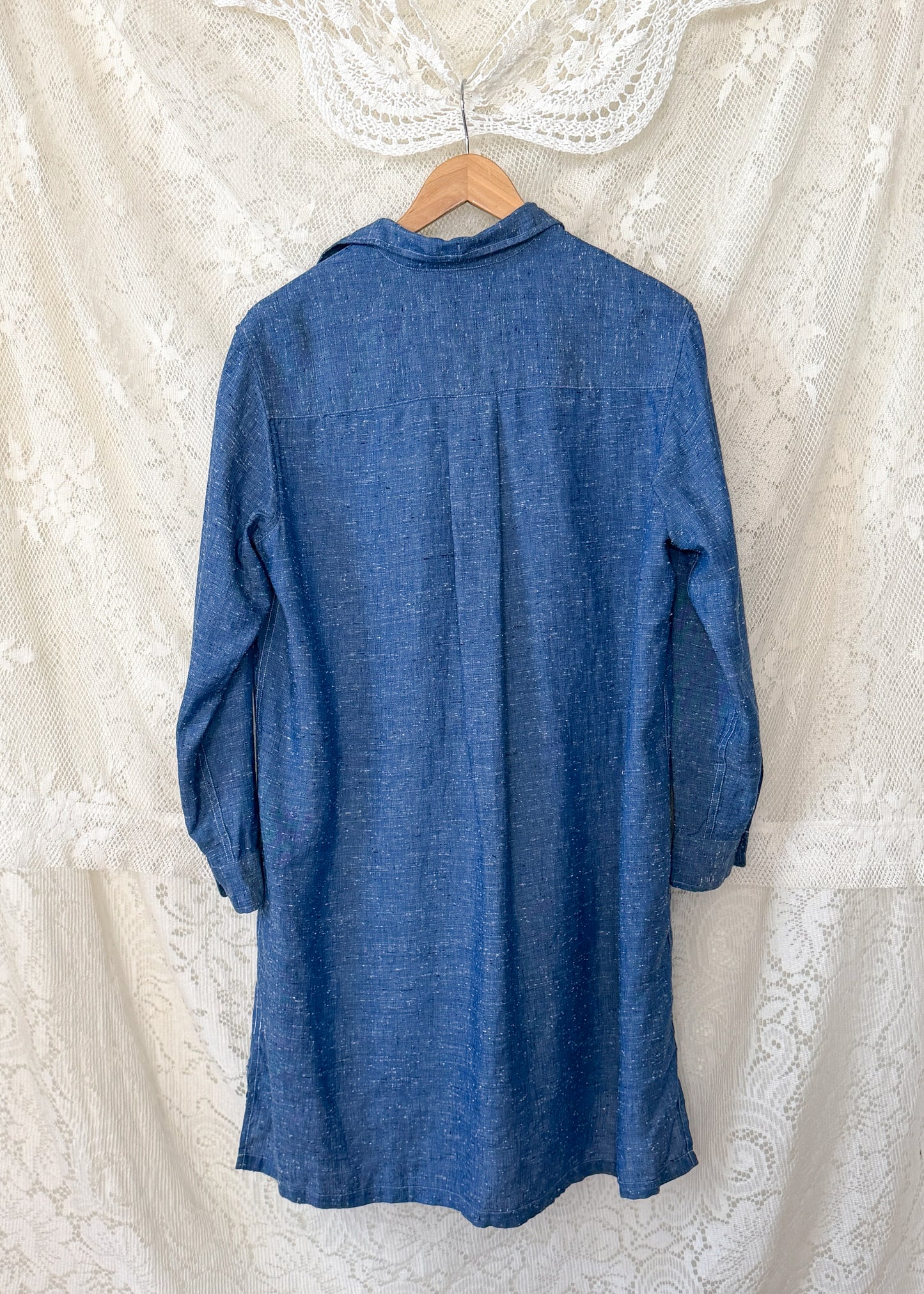 Frank & Eileen Hunter Shirt Dress in Blue Linen Speckle