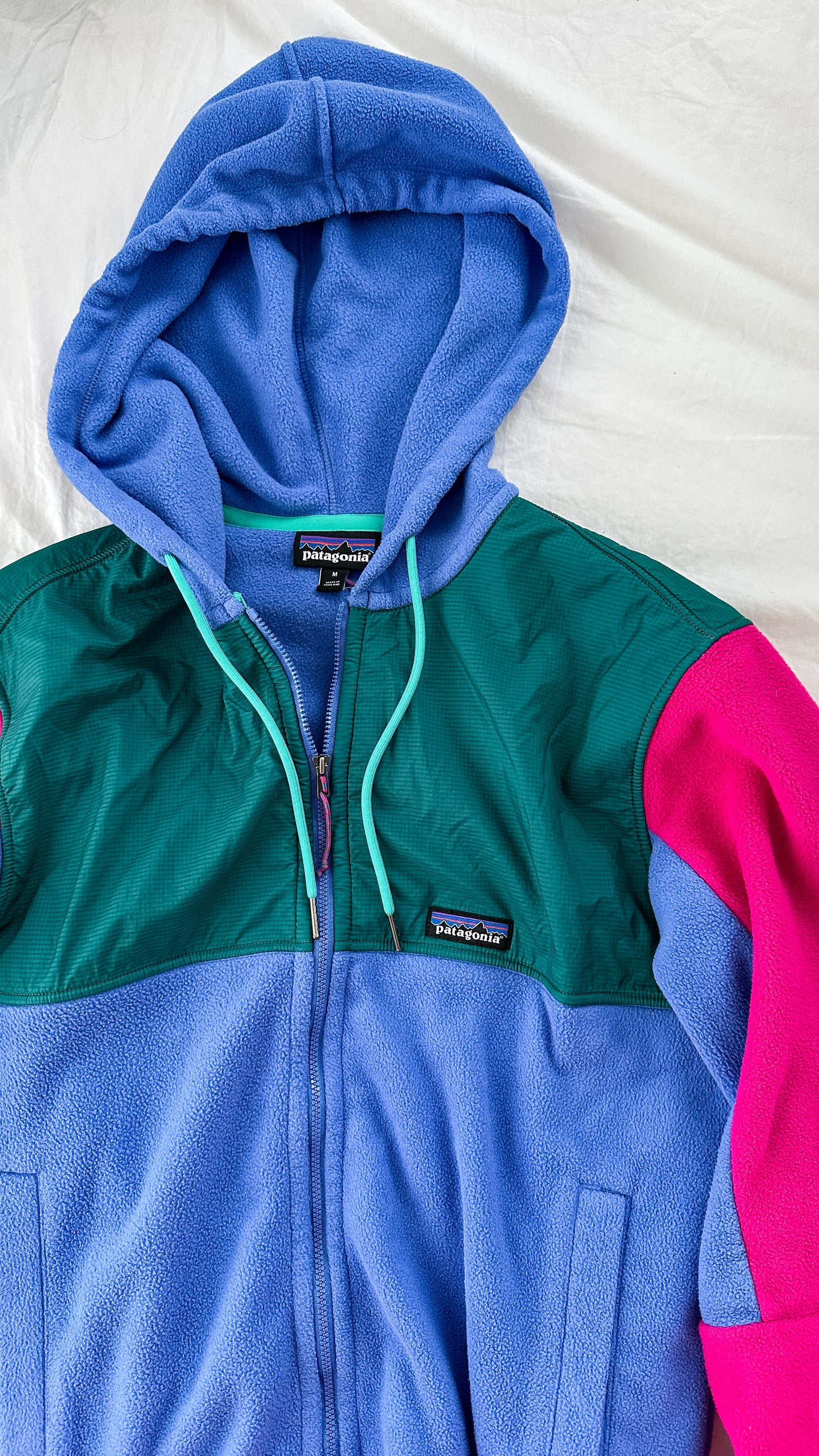 Patagonia Microdini Hoody Zip Fleece Jacket in Float Blue (M)