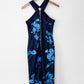 Ted Baker Navy Blue Fantasia Bodycon Halter Floral Dress (TB 2 or US 6)