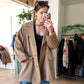 Max Mara Camel Brown Virgin Wool Mid Length Winter Coat (US 14)