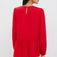 Pomander Place Truckernuck Red Carlota Peplum Blouse (M)