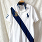 Polo Ralph Lauren Big Pony #2 Sash Polo Shirt White Navy (men's XL)