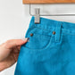 Vintage 90s Columbia Turquoise Denim Mini Skirt (S)