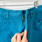 Vintage 90s Columbia Turquoise Denim Mini Skirt (S)