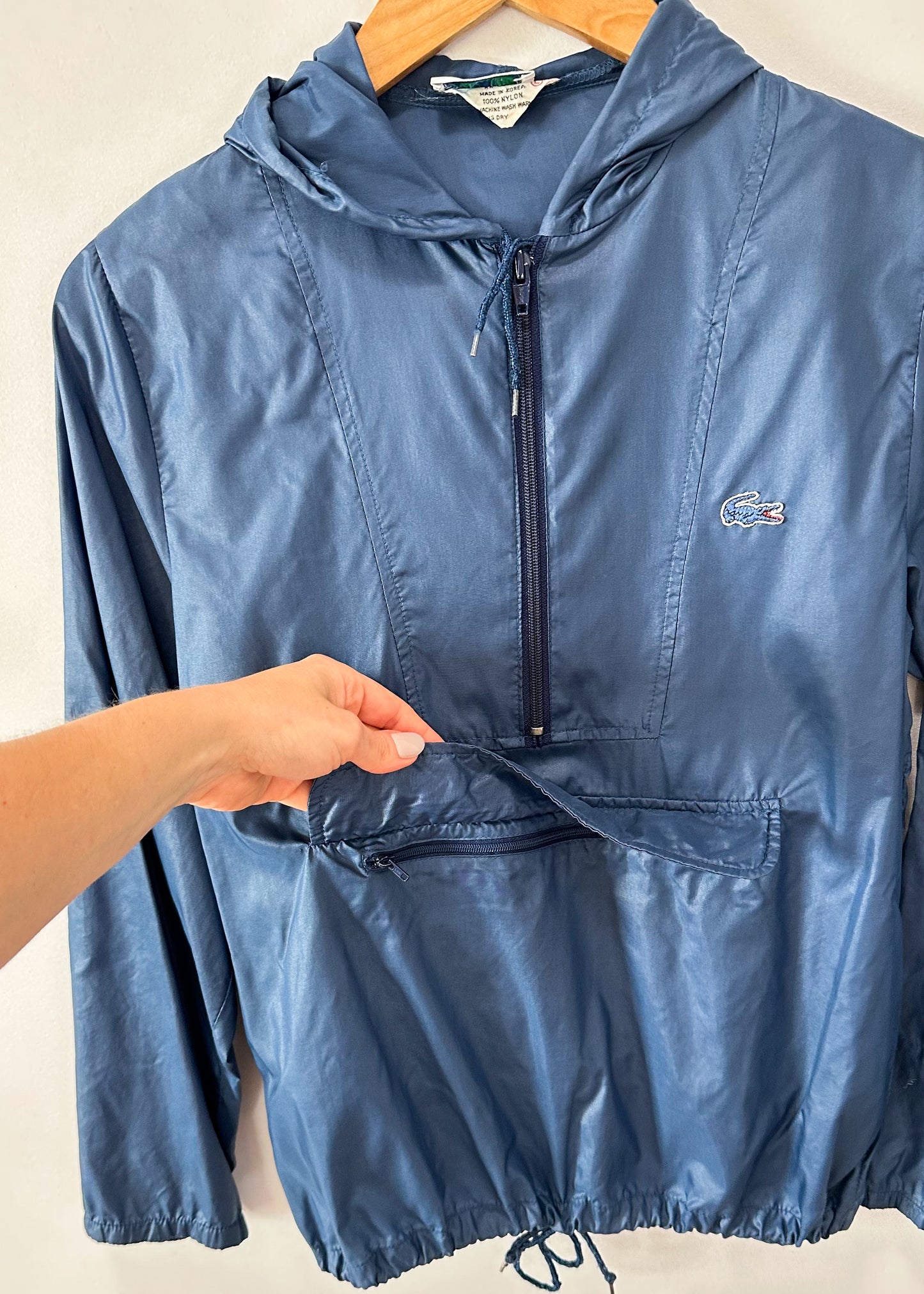 Vintage 80s Izod Lacoste Blue Windbreaker Jacket (S)