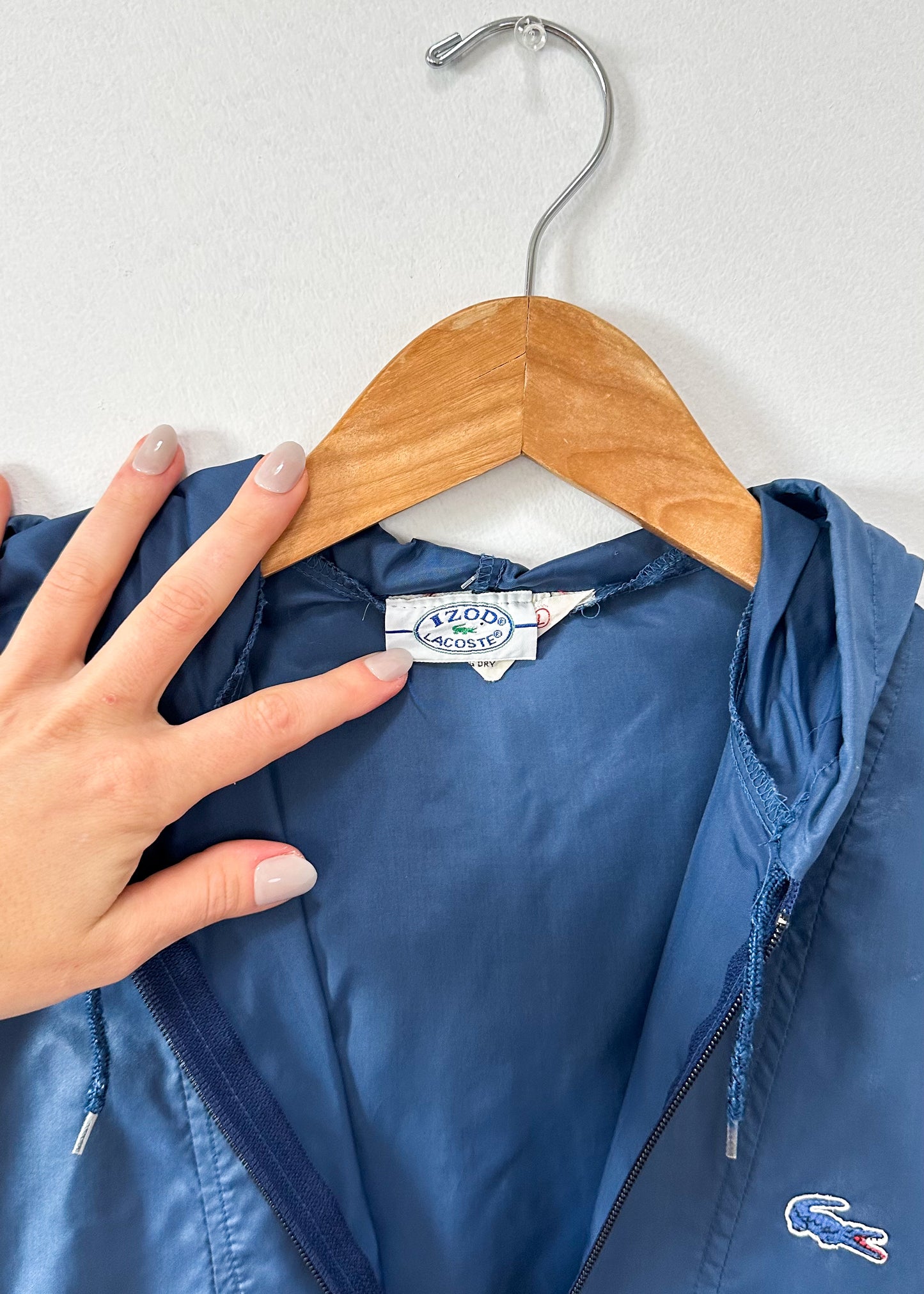 Vintage 80s Izod Lacoste Blue Windbreaker Jacket (S)