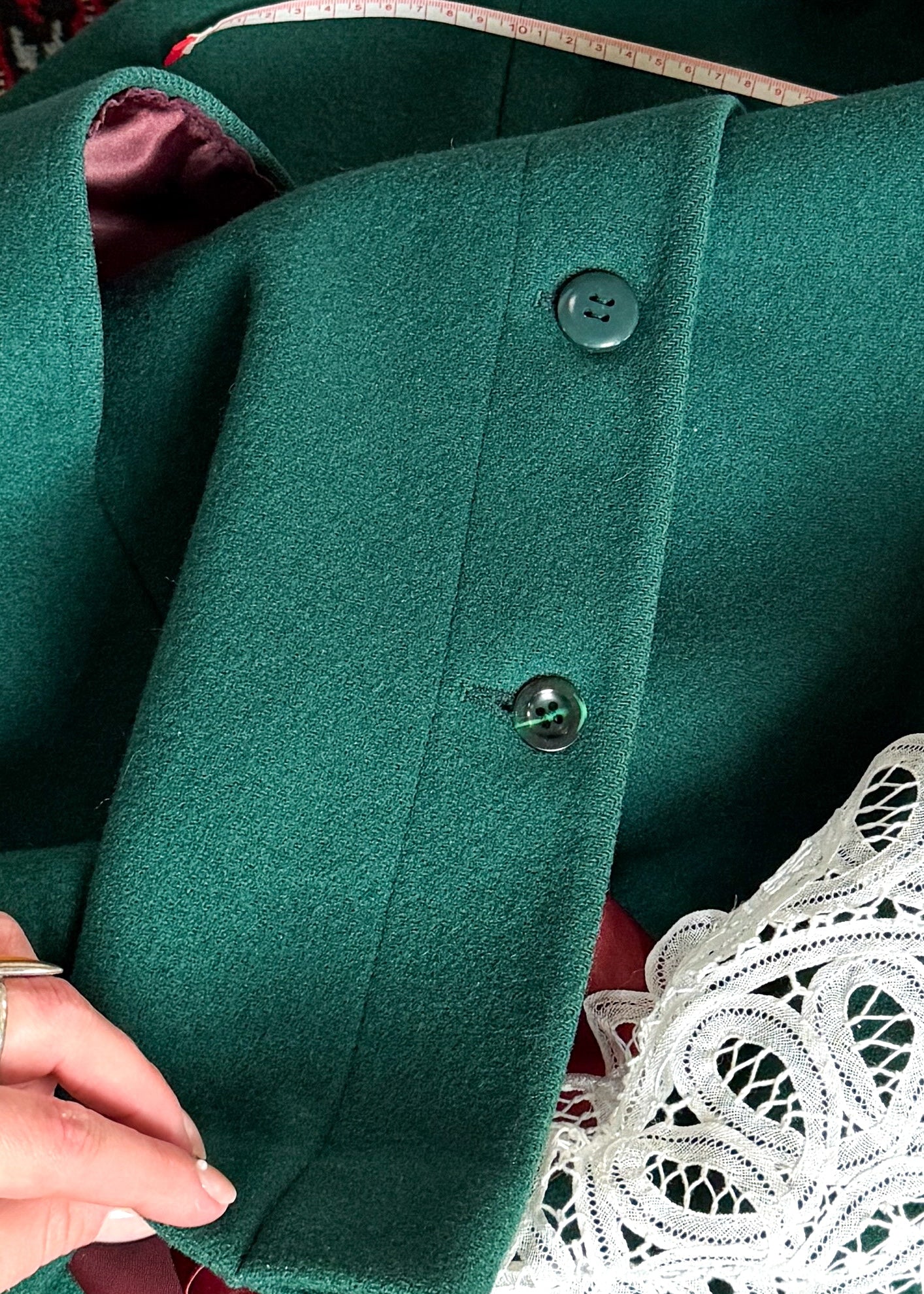 Vintage 60s Young Pendleton Dark Green Wool Cape Coat | Pure Virgin Wool Mod Cape