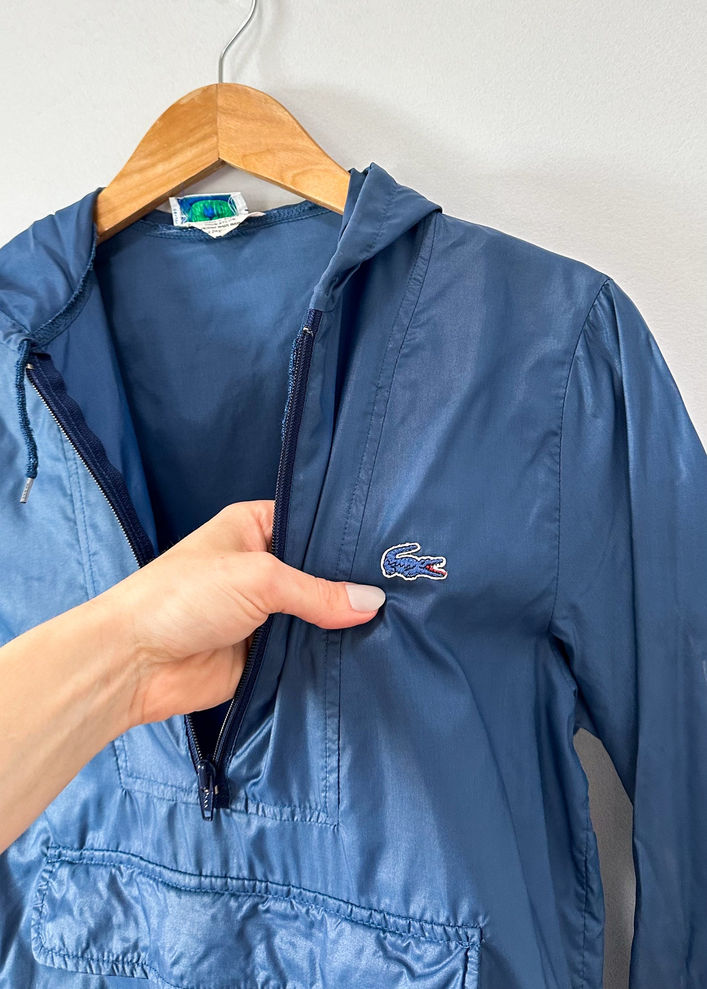 Vintage 80s Izod Lacoste Blue Windbreaker Jacket (S)