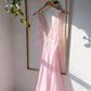 Vintage 80s Val Mode Light Pink Lingerie Slip Nighty Full Length (M)