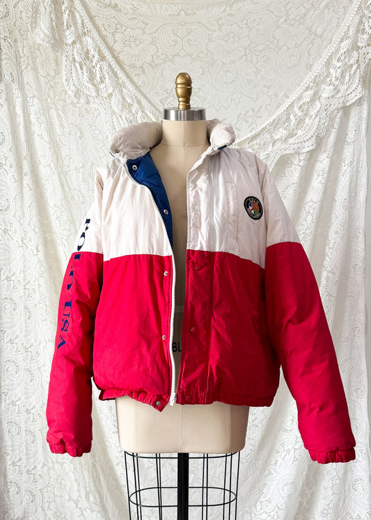 Vintage Polo Ralph Lauren Polo USA Colorblock Down Puffer Jacket (XL)