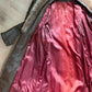 Vintage 70s Brown Leather Coat with Raccoon Fur Trim & Belt