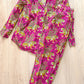 Printfresh Pink Bagheera Long Sleeve & Pants Organic Cotton Pajama Set (S)