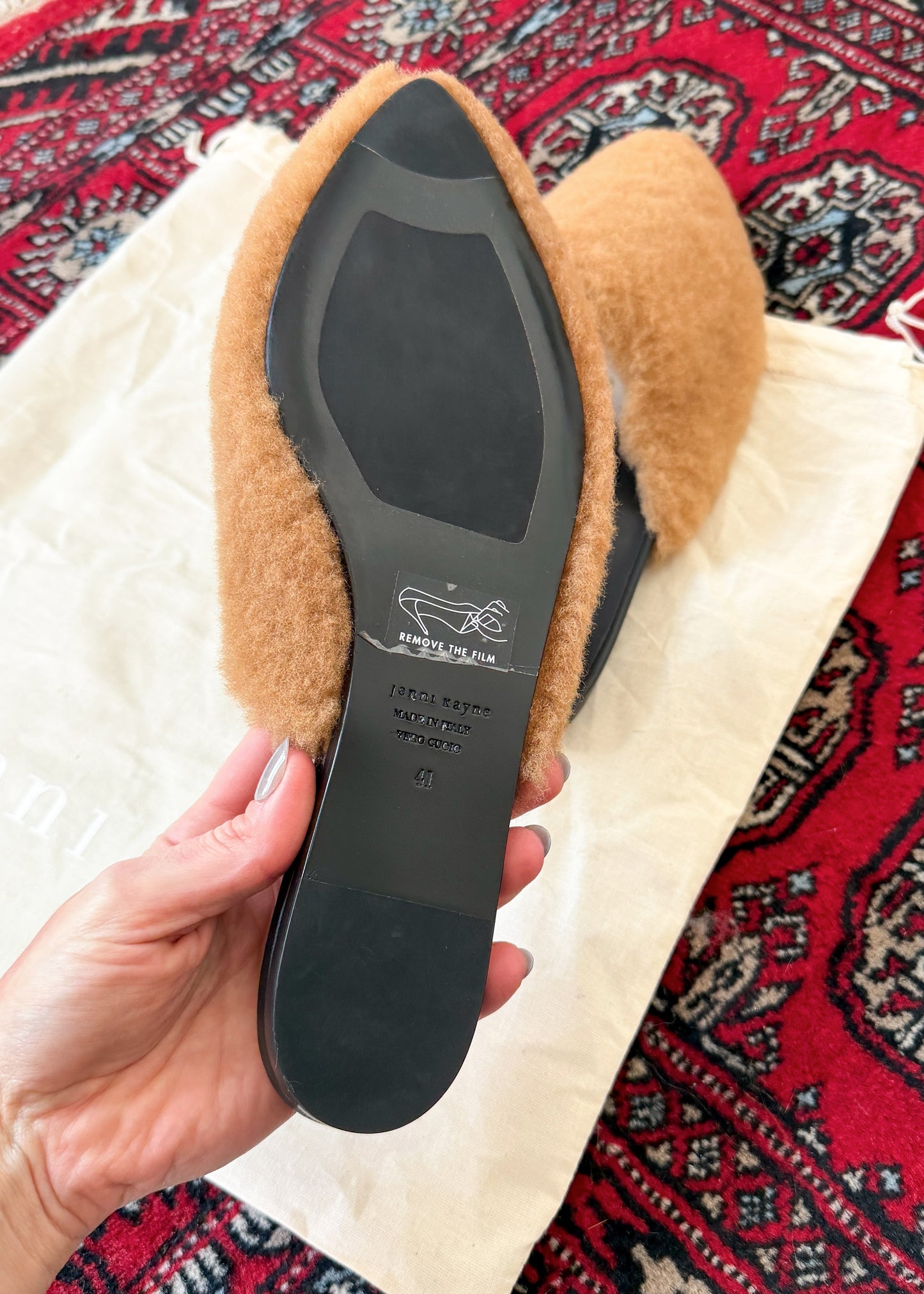 NEW Jenni Kayne Shearling Mule Slip On Flat Shoes (41 or 9.5)