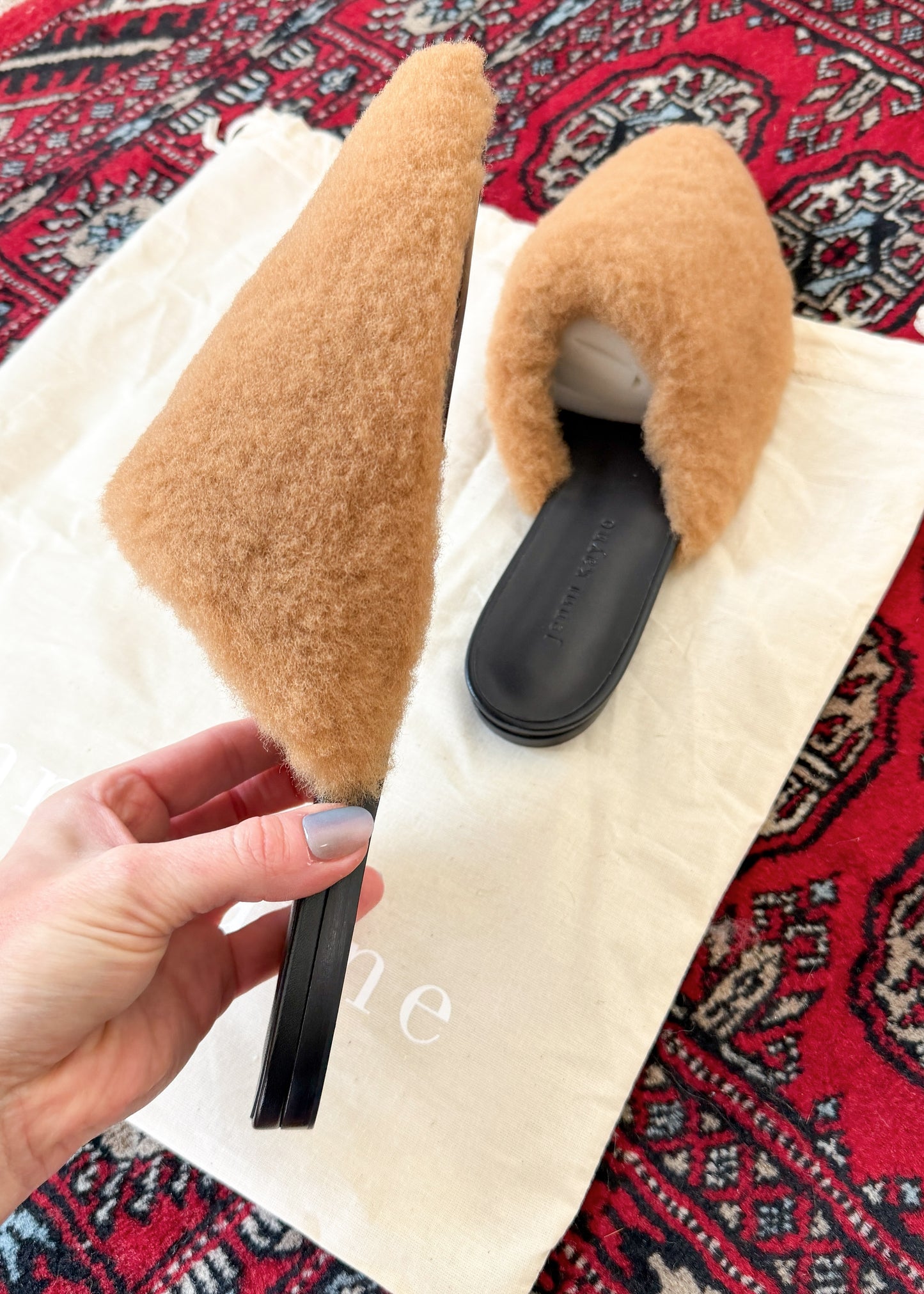 NEW Jenni Kayne Shearling Mule Slip On Flat Shoes (41 or 9.5)