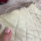 Vintage Chanel Ivory Quilted Caviar Leather Zip Expandable Purse