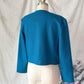 Vintage Pendleton Teal Wool Cropped Jacket Upcycled Brooches (M)