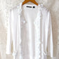 Michael Simon White Sequin Disc Embellished Cardigan (S)