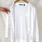 Michael Simon White Sequin Disc Embellished Cardigan (S)