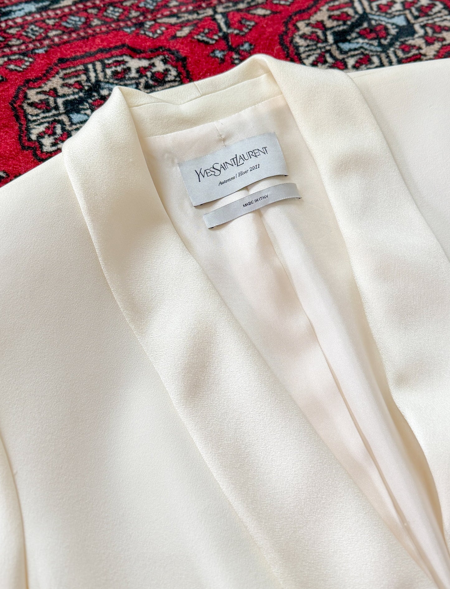 Yves Saint Laurent Ivory Tuxedo Blazer Jacket Runway 2011