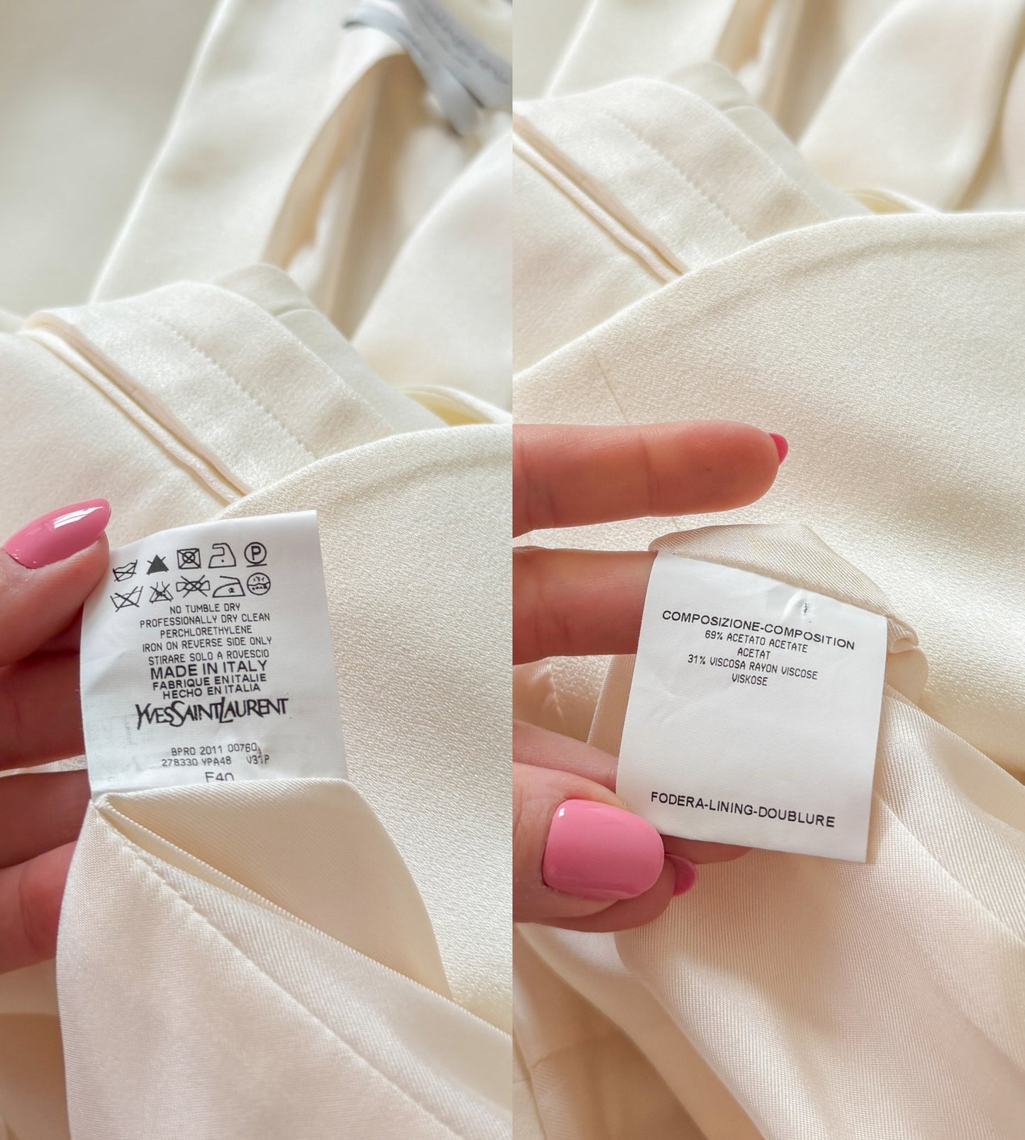 Yves Saint Laurent Ivory Tuxedo Blazer Jacket Runway 2011