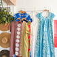 Vintage 70s Liberty House Hawaii Blue Tropical Floral Muumuu Maxi Dress l Hostess Gown (S/M)