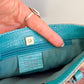 *Rare* Vintage Gucci GG Supreme Mini Handbag PVC Leather Beige Teal Turquoise Blue Trim Purse