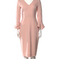 Lela Rose Light Blush Pink Wool Blend Scarf Cuff Dress (6)