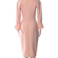 Lela Rose Light Blush Pink Wool Blend Scarf Cuff Dress (6)