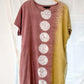 Moyuru Linen Blend Japanese Designer  Shibori Pocket Tunic Dress (M)
