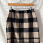 Vintage Ralph Lauren Country Tan & Black Wool Wrap Mini Skirt