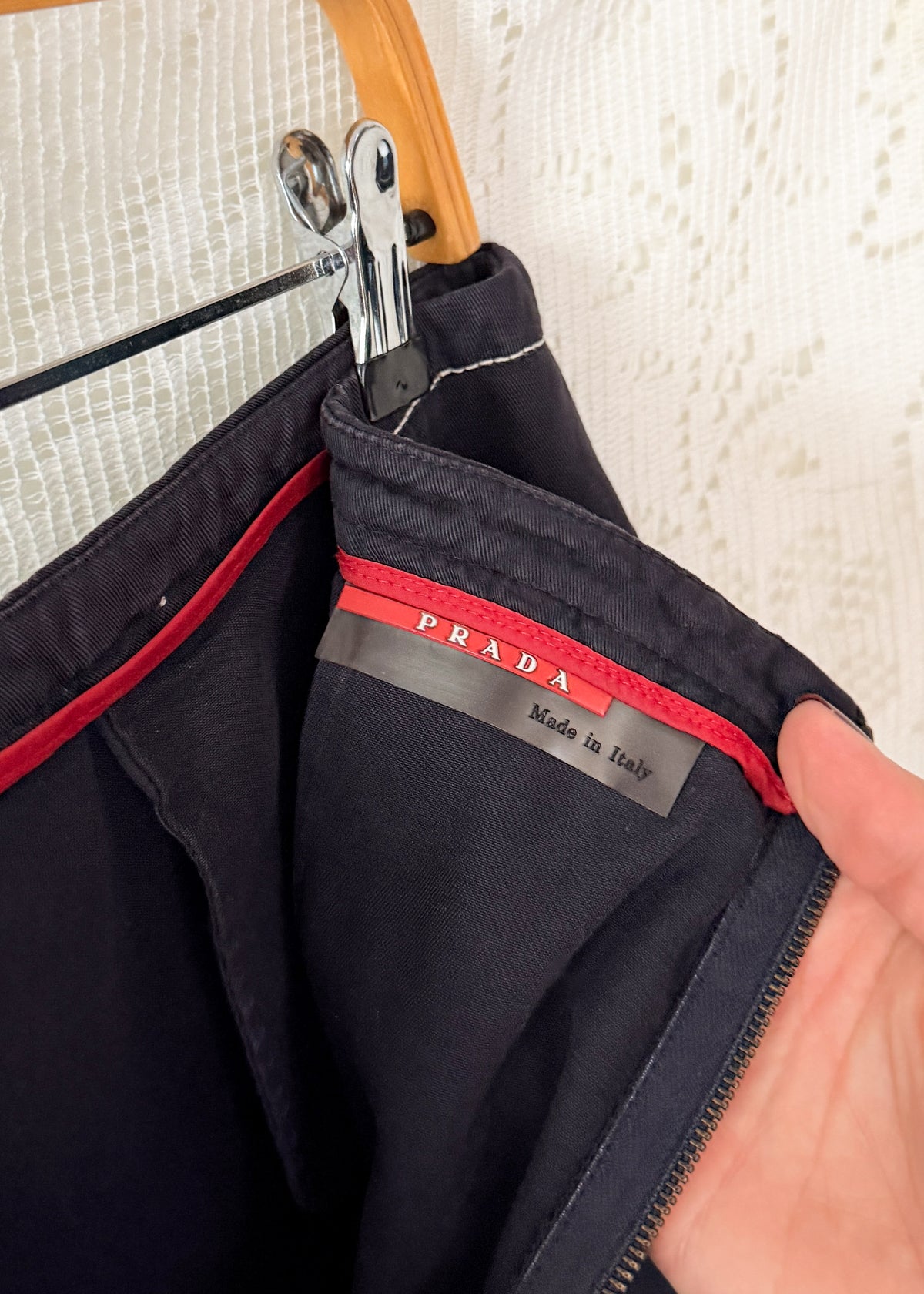 Prada Sport Linea Rossa Plum Brown Midi Pencil Skirt Made in Italy (IT 44 or US 10)
