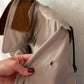 Vintage 90s Burberrys Taupe Khaki  Plaid Lined Field Coat with Hood Made in England