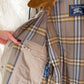 Vintage 90s Burberrys Taupe Khaki  Plaid Lined Field Coat with Hood Made in England