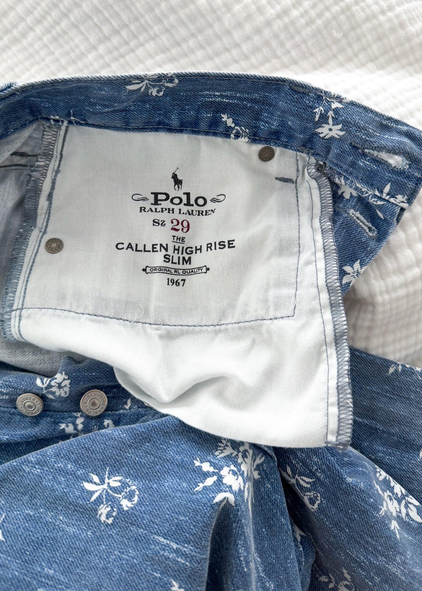 Polo Ralph Lauren Callen High Rise Slim Floral Print Jeans (29 or 8)