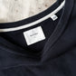 Billy Reid Dover Sweatshirt with Leather Elbow Patches in Dark Midnight (men's L)
