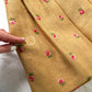 Vintage 1950s Burlap Rose Embroidered Garden Party Belted Dress