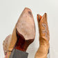 Vintage Frye Daisy Duke Tan Brown Leather Pink Crystal Studded Cowboy Boots (9)