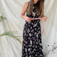Vintage 90s Sea Side Print Black Maxi Dress (4/6)
