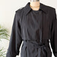 Vintage 80s Forecaster Classic Black Trench Coat with Wool Zip Lining (M)