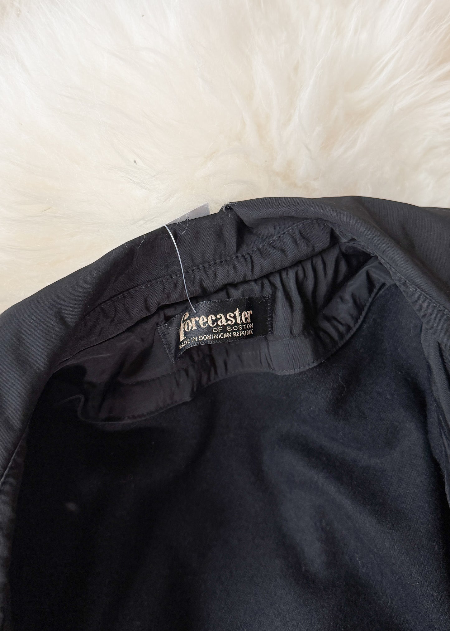 Vintage 80s Forecaster Classic Black Trench Coat with Wool Zip Lining (M)