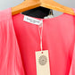 NEW Ramy Brook Reed Long Sleeve Wrap Dress in Petal Coral Pink (XS)