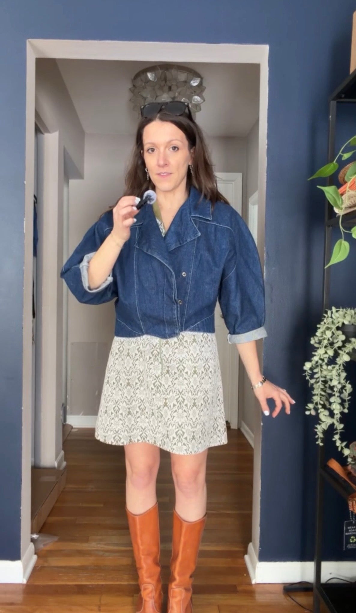 Vintage 80s IXS Clothing Indigo Denim Cotton Jacket made in Mexico (M)