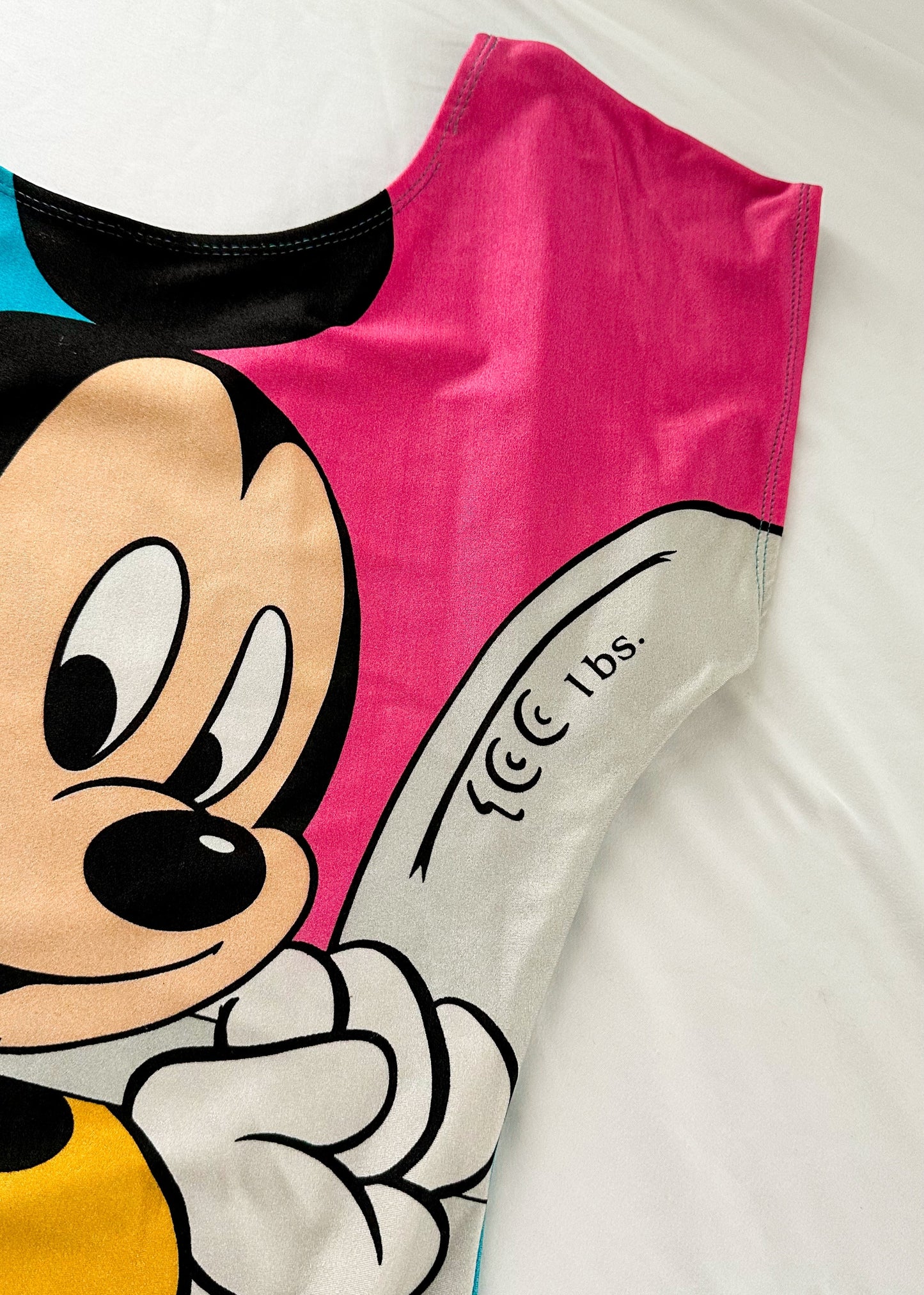 Vintage 90s Disney Mickey Mouse Blue Pink Exercise Leotard One Piece (M)