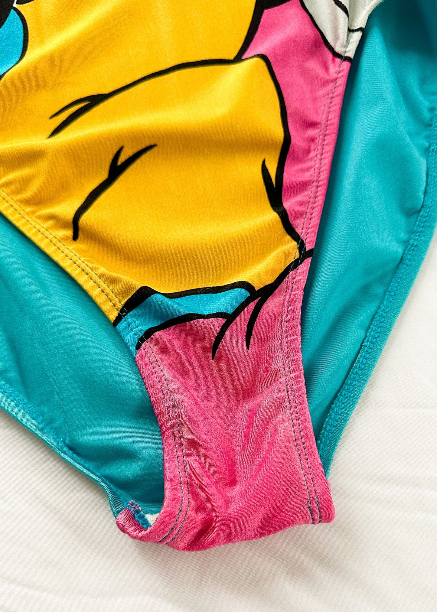 Vintage 90s Disney Mickey Mouse Blue Pink Exercise Leotard One Piece (M)