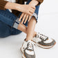 NEW Madewell Kickoff Trainer Sneakers in Spotted Calf Olive Grrove Multi (7.5)