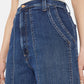 Mother The Quarter Breaker Flood Denim Jeans in Dark Wash Howdy (32)