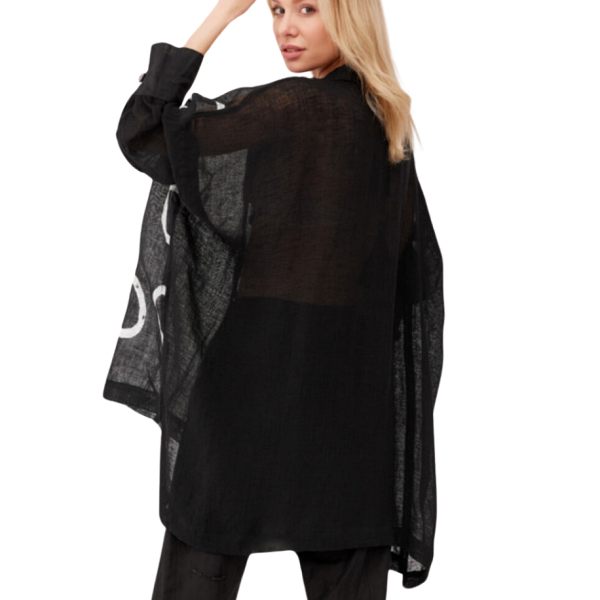 Mara Gibbucci Black Red Plaid Contrast Linen Button Jacket (L)