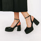 NEW Free People Double Stack Platform Patent Leather Ankle Strap Heels (38.5 or 8.5)