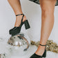 NEW Free People Double Stack Platform Patent Leather Ankle Strap Heels (38.5 or 8.5)