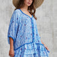 Poupette St Barth Blue Purple Poncho Tunic Mini Dress (One Size)